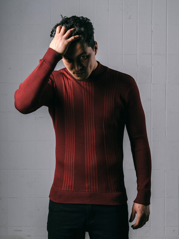 Serious Mockneck – maroon